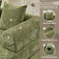 thumbnail image 6 of Timbernest 78.8" King Size Convertible Sleeper Sofa Bed, Folding Mattress Couch, Chenille Floor Sofa with 3 Pillows and 2 Small Armrest Pockets, Green, 6 of 17
