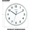 thumbnail image 5 of Sharp Atomic Analog Wall Clock – 10.5” Suspended Glass Face - Sets & Updates Automatically, 5 of 6