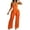 Orange, variant on Summer Outfits for Women Vacation Spring Outfits for Women Clothing Set Female Round Neck Sleeveless Tops Pants Sets Cargo Pant Style S_397 Women's Tracksuits Blue XXL