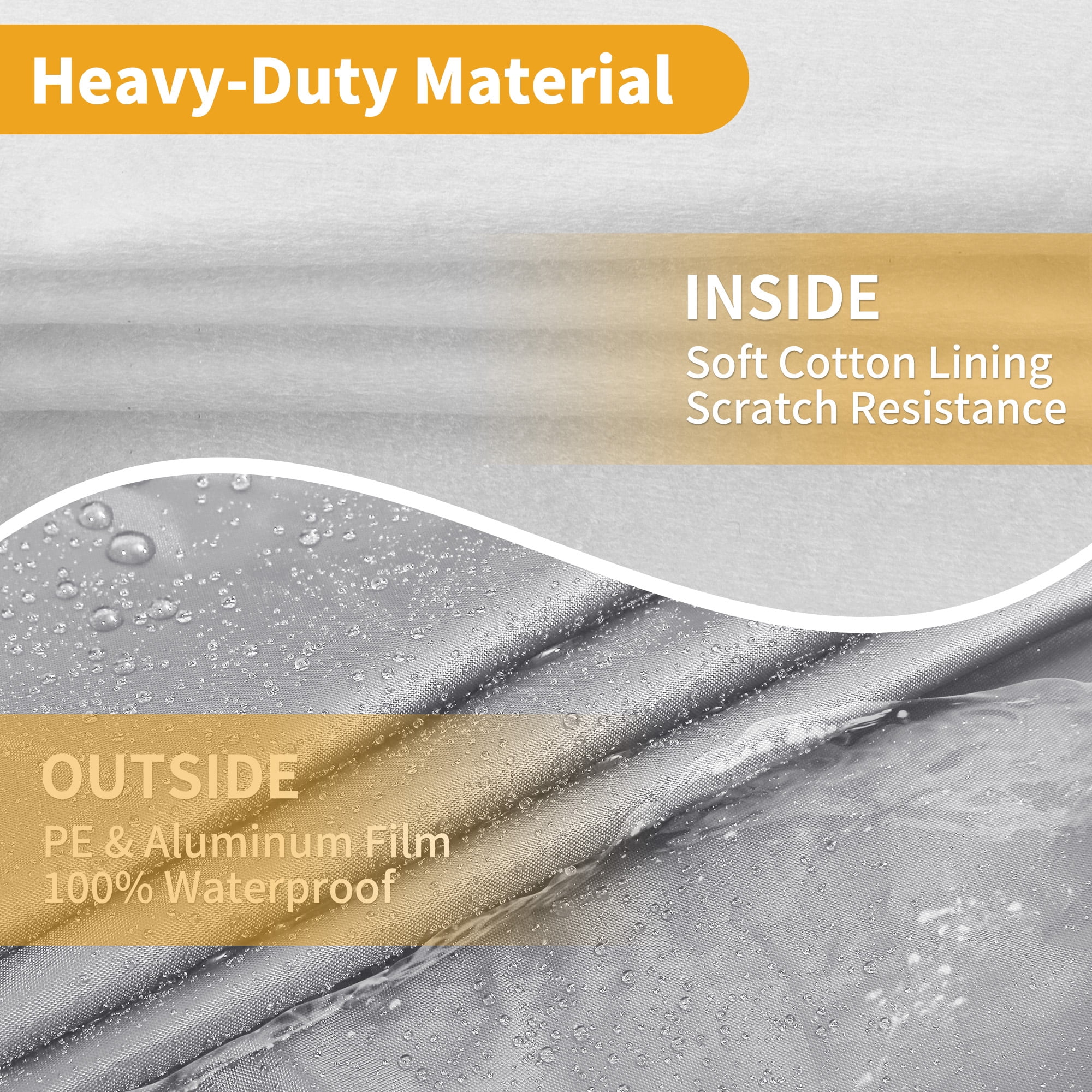 Unique Bargains Universal Waterproof Car Cover for Protection Silver Tone 228.35"x67.72"x73.62"