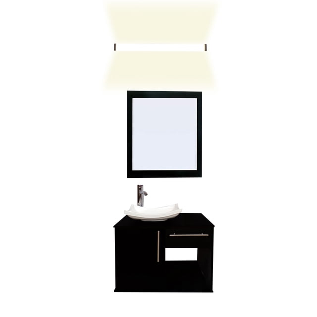 Gabinete Para Baño Con Lavabo AGATHA Con Lampara Y Espejo