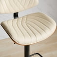 thumbnail image 4 of PORKISS Bar Stool, Walnut Bentwood Swivel Barstool with Leather Back and Seat, Adjustable Counter Island Chair with Footrest, Modern Upholstered Bar Chirs for Kitchen Island, Dining Room, Beige, 4 of 11