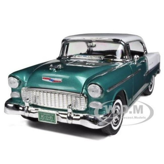 Motormax 73185grn 1 by 18 1955 Chevrolet Bel Air Hard Top Diecast Model Car, Green