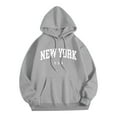 thumbnail image 2 of SBYOJLPB Hooded Sweatshirts for Men Men Casual Fashion Solid Pullover Long Sleeve Hoodie with Pocket Sweatshirts Gray 6(M), 2 of 5