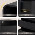 thumbnail image 7 of Hiaso 2 Drawers Nightstand with Charging Station, Small Sofa Table with Storage Open Shelf, Wooden Storage Cabinet for Living Room, Black Finish, 7 of 7