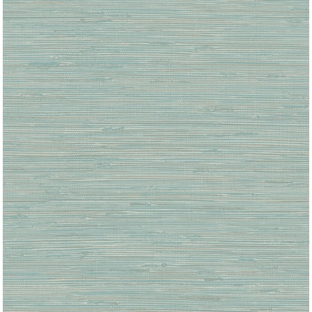 NuWallpaper Tibetan Grasscloth Teal Vinyl Peel And Stick Wallpaper, 216-in by 20.5-in, 30.75 sq. ft.