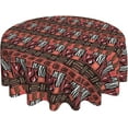 thumbnail image 5 of Round Tablecloth 60 Inch, Ethnic African Mud Cloth Tribal Print Tablecloth Washable Wipeable Polyester Fabric Table Cloth Cover for Farmhouse Holiday Party Outdoor Home Kitchen Dining Decor, Brown, 5 of 6