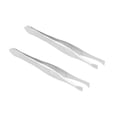 thumbnail image 4 of 12 Pcs Flat Tip Eyebrow Trimmer Tweezers Cosmetic Tool Silver Tone, 4 of 5
