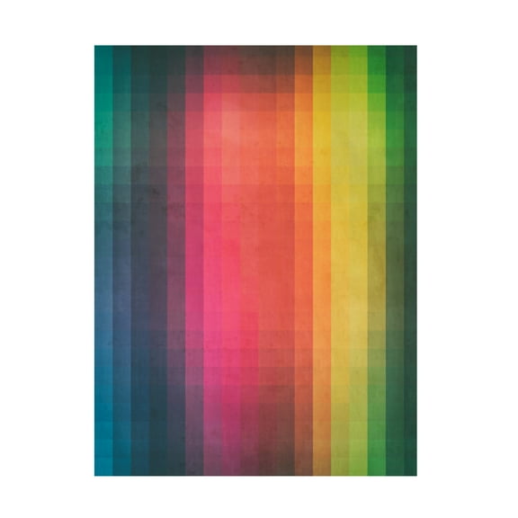 Canvas Wall Art - Tom Quartermaine 'Unique Abstract Rainbow Pixel' Wall Art for Living Room, Bedroom, or Office Décor by Trademark Fine Art - 14 x 19 Inches