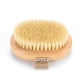 thumbnail image 2 of Paquete de 2 cepillos corporales de cepillado seco con cerdas naturales suaves y rígidas, cepillo exfoliante corporal para celulitis y masaje corporal seco linfático, 2 of 5