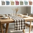 thumbnail image 7 of Table Runner,Cotton Linen Woven Checkered Dining Table Decor Cloth,Reusable Wrinkle Textile Runner For Indoor Banquet Outdoor Party Table Layout(Yellow), 7 of 7