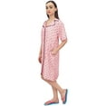thumbnail image 4 of Bimba Polka Dot Print Peach Women's Short Sleepshirt Night Dress With Pockets - 6, 4 of 8