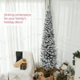 thumbnail image 4 of HOMCOM Snow Flocked Pencil Christmas Tree Slim Artificial Christmas Tree, 4 of 10