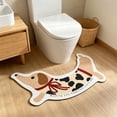 thumbnail image 5 of Zynviq Dog Bathroom Rugs 15.1" X 25.6" Bath Rugs Animals Diatom Ooze Washable Beige U-Shaped Absorbent Small Rug for Toilet, 5 of 6