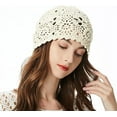 thumbnail image 3 of Gorro holgado de ganchillo hecho a mano para mujer primavera otoño, 3 of 4