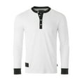 thumbnail image 3 of ZIMEGO Men's Long Sleeve Contrast Button Placket Neck Cuffs Casual Henley Shirts, 3 of 5