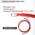 thumbnail image 6 of Unique Bargains 1 Pc 4 AWG Gauge 6FT Copper Battery Inverter Cable 3/8" Lug Universal Red, 6 of 7