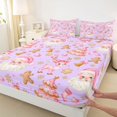 thumbnail image 5 of Manfei Santa King Sheets Christmas Bedding, Rust Cream 4pcs (1 Flat Sheet, 1 Fitted Sheet and 2 Pillowcases), 5 of 6