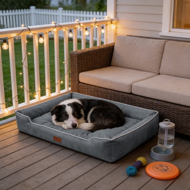 Cama rectangular impermeable y antideslizante para perros, suave y cómoda, para perros pequeños y gatos de menos de 25 kg, para interiores y exteriores, acogedora y cómoda, de tela.