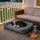 thumbnail image 1 of Cama rectangular impermeable y antideslizante para perros, suave y cómoda, para perros pequeños y gatos de menos de 25 kg, para interiores y exteriores, acogedora y cómoda, de tela., 1 of 6