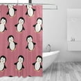 thumbnail image 2 of Cute Penguins Bath Shower Curtain Liners 60x72in, 100% Polyester Waterproof with C-Shaped Curtain Hook Modern Bathroom Decoration 1 Panel, 2 of 5