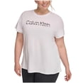 thumbnail image 1 of Calvin Klein Womens Sliced Logo Graphic T-Shirt, White, Plus Size, 2X, 1 of 1