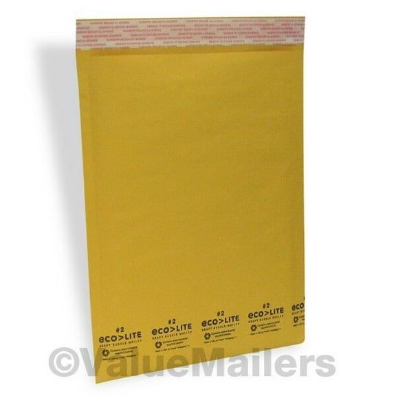 2000 #2 8.5x12 Kraft Ecolite Bubble Mailers Padded Envelopes Mailer Bag 100.10