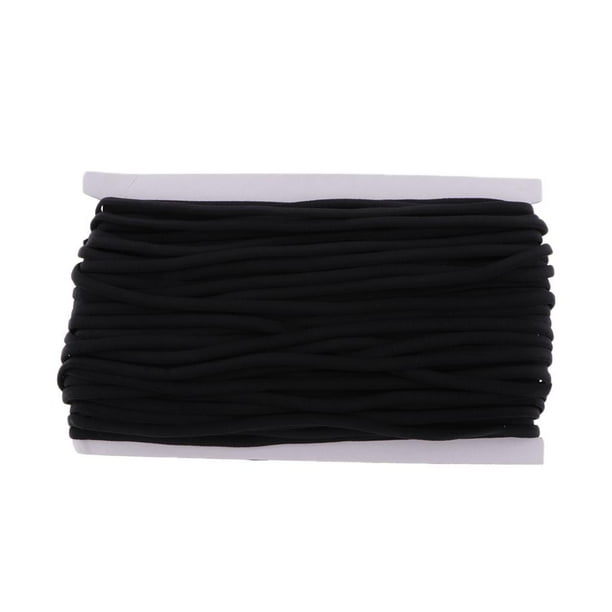 Cinta elástica de encaje para diademas, lencería, manualidades y costura. Negro