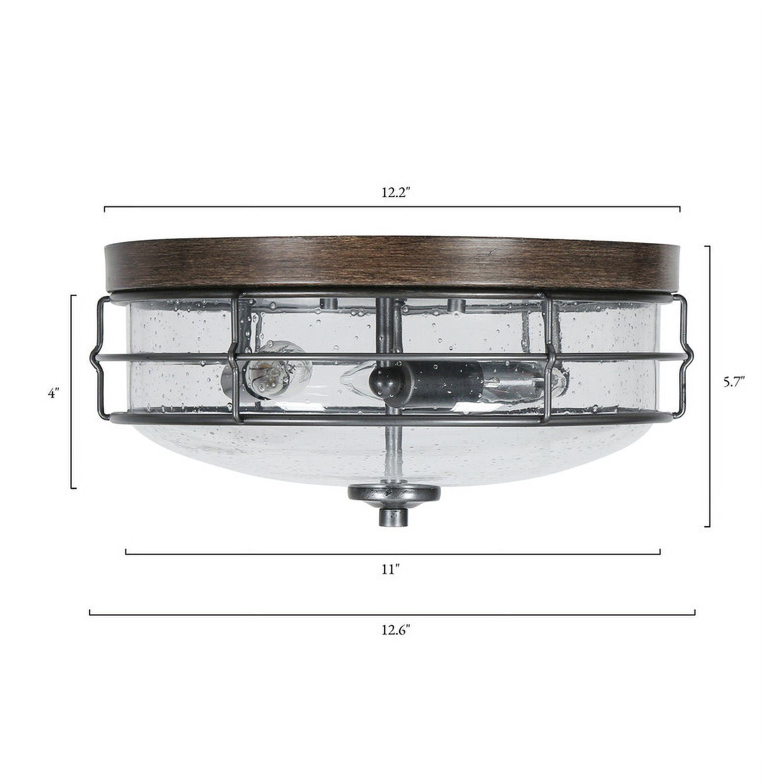 LNC Vine 3-Light 12.6-in Antique Brown LED Flush Mount Light