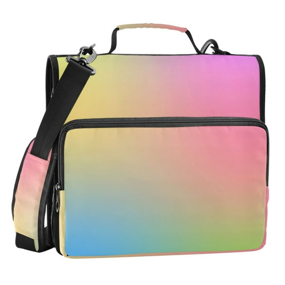 ALAZA Zipper Binder Yellow Gradient 3 Ring Trapper Keeper File Folder Organizer Bag