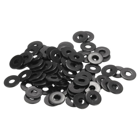100 Pcs M2.5 Stainless Steel Flat Washers, 8mm Outer Diameter Metal Flat Washer for Screws and Bolts, Black Finish