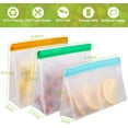 thumbnail image 2 of Reusable Ziplock Bags Silicone, 10 Pack Reusable Freezer Bags LeakProof, Seal Reusable Snack Bags for Kids - 2 Gallon + 4 Sandwich + 4 Snack Bags for Food Storage Meat Fruit Cereal | BPA Free, 2 of 5