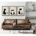 thumbnail image 2 of Hieng 3Pcs Vintage Japanese Cat Wall Art Cute Funny Japanese Black Cat Canvas Paintings Matsumoto Hoji Prints Neutral Pictures Wall Decor Animal Posters for Living Room Bedroom Unframed, 2 of 6