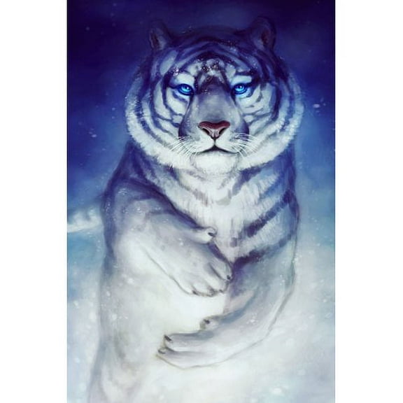 "Godly Tigers 3" Painting Print on Wrapped Canvas