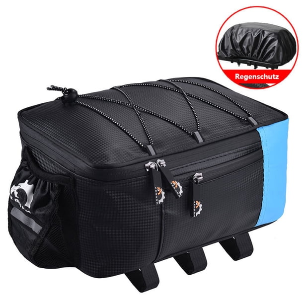 ROCKBROS Bolsa para Alforjas para Bicicleta Bolsa para Bicicleta Bolsa de Transporte Trasera Bolsa para Equipaje Bolsas Laterales Plegables Negras Impermeables 9-12L con Funda para Lluvia
