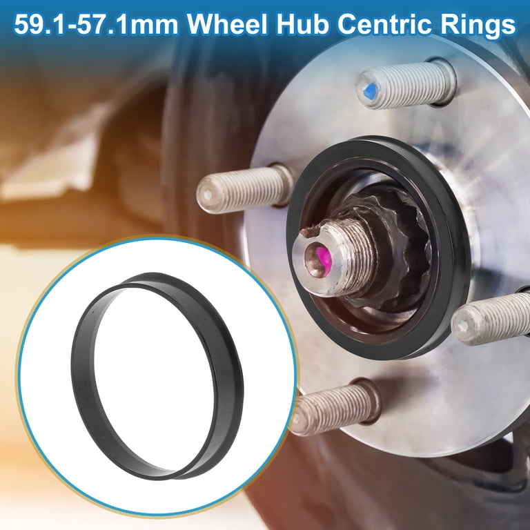 59.1mm to 57.1mm Car Wheel Hub Centric Rings Black Polycarbonate Wheels  Center Shaft Shock Absorbing Hubrings 4 Pcs