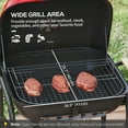 Cheelom Outsunny 17" Portable Charcoal Grill with Wheels, 2 Side Tables