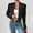Black, variant on Puntoco Women's Cropped Open Front Blazer, Puff Sleeve Notch Collar Casual Long Sleeve Cropped Jacket for Work office Sky Blue XS