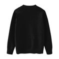 thumbnail image 4 of WTOBBY Women's Solid Color Crewneck Knit Sweater Top, Long Sleeve Pullover Sweater, Casual Comfortable Fall Fashion Sweatshirt for Daily,Black L, 4 of 5