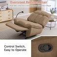 thumbnail image 4 of Oversized Rocker Recliner Chairs,Overstuffed Soft Extra Wide Manual Single Sofa Recliner for Living Room Bedroom Apartment Home Theater, Brown, 4 of 7