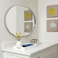 thumbnail image 7 of ANDY STAR Brushed Nickel Mirror Bathroom, 30x40 Oval Mirror Nickel, Nickel Pill Shaped Mirror in Premium Stainless Steel Metal Frame 1”Deep Wall Mounted Horizontal/Vertical, 7 of 7