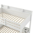 thumbnail image 6 of Euroco Twin over Full Bunk Bed with Shelves and Drawer for Kids Teens, LED Light and USB Charging Station, White, 6 of 13