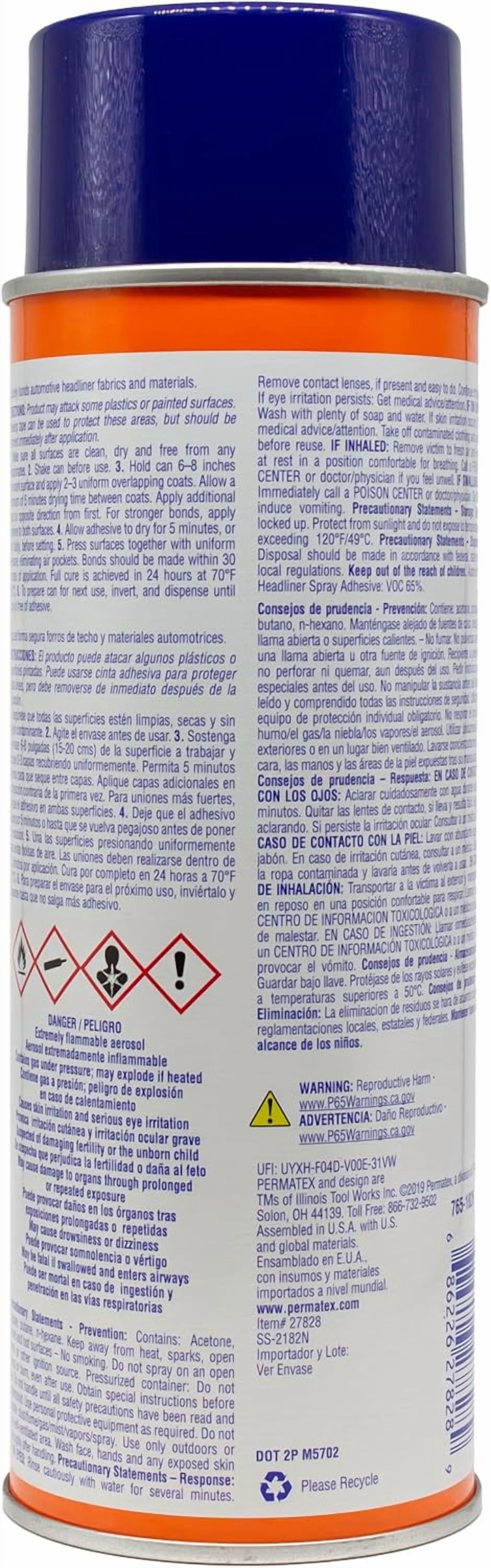 (6 pack) Permatex Body Shop Heavy Duty Headliner & Carpet Adhesive 16.75 oz New - 27828