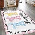 thumbnail image 2 of Colorful Rabbits Area Rugs 3'x5', Washable Small Throw Rugs for Living Room Bedroom, Happy Easter Cartoon Animal Pink Plaid Indoor Outdoor Rug Non-Slip Low Pile Carpet Runner Reversible Floor Mats, 2 of 8