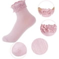 thumbnail image 4 of 6 Pairs Toddler Girls Ruffle Socks Cotton Girls Lace Frilly Dress Socks, 4 of 7