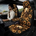 thumbnail image 2 of Xoenoiee Labrador Sunflower Print 5 Pcs Auto Seat Covers Set for Women Men, Decorative Faux Leather with Seat Belt Covers & Armrest Pad, Universal Fit for Cars, SUVs, Trucks, 2 of 7