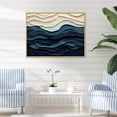 thumbnail image 2 of Designart "Coastal Wave's Edge in Blue and White" Oversized Coastal Framed Wall Art - Coastal Blue Coastal Minimalism Living Room Framed Canvas Art, 2 of 7