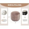 thumbnail image 2 of Round Pouf Ottoman 26 * 18" Small Ottoman Foot Rest Pouf Brown Foot Stools for Living Room Comfortable and Dirt Resistant Poofs/Ottomans Furniture Round Ottomans Floor Poufs for Home Decor, 2 of 13