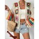 thumbnail image 4 of Cárdigans florales de ganchillo for mujer, cárdigan bohemio con abertura frontal, suéter, Tops de manga larga, moda Primavera Verano, 4 of 5