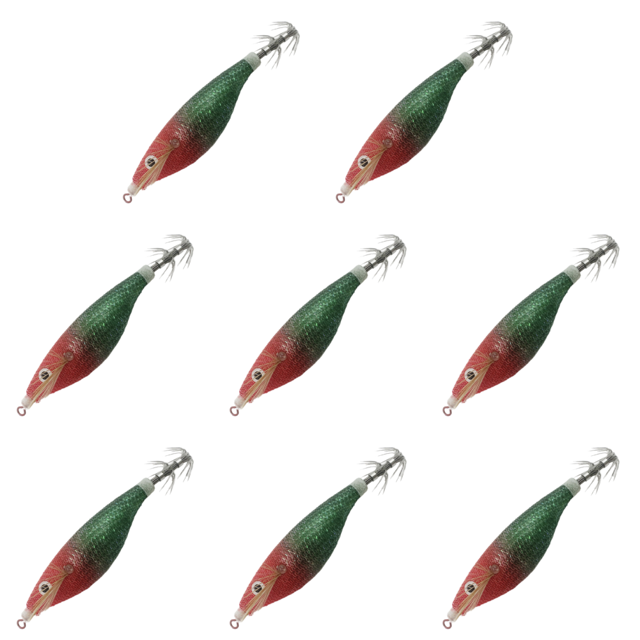 Señuelo Pesca Luminoso Anzuelos Calamar Anzuelo Artificial Cebos Jigging () Verde
